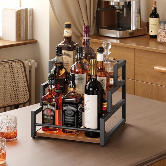 Unyqoos® Drie-laags flessenrek voor wijn en siroop met ruimte voor 12 flessen