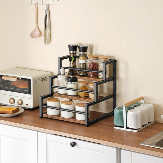 Unyqoos® Drie-laags flessenrek voor wijn en siroop met ruimte voor 12 flessen