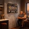 550x550-36998.jpg Unyqoos® Ruimtebesparend zwart wandgemonteerd metalen wijnrek met glasopslag