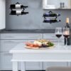 Unyqoos® Opvouwbaar metalen wijnrek voor wandmontage voor twee flessen wijn