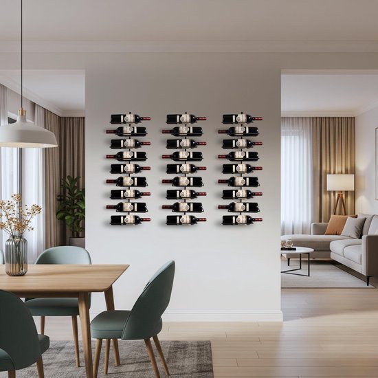 550x550-37027.jpg Unyqoos® Elegant en ruimtebesparend zwart metalen wijnrek voor 9 flessen aan de muur
