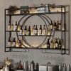 550x550-37036.jpg Unyqoos® Stijlvol metalen wijnrek voor wandmontage met geïntegreerde glashouder