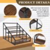 Unyqoos® Stijlvol houten wijnrek met metalen houders en dienblad voor keuken en bar