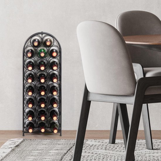 550x550-37064.jpg Unyqoos® Vrijstaand metalen wijnrek voor 23 flessen ideaal voor keuken of bar