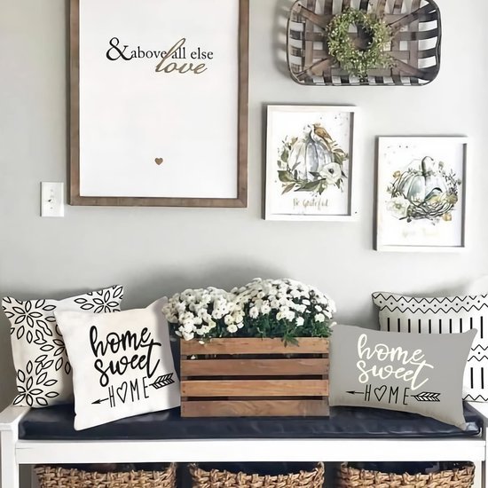 Unyqoos ® Set van 4 Luxe Linnen Kussenslopen voor Binnen en Buiten 40 x 40 cm