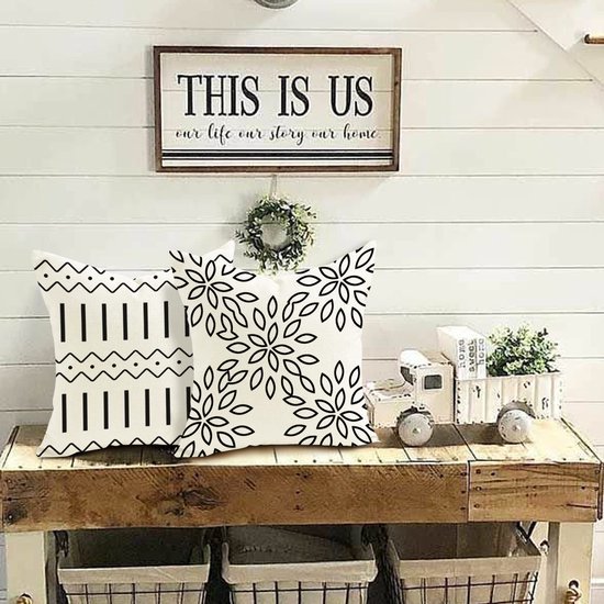 Unyqoos ® Set van 4 Luxe Linnen Kussenslopen voor Binnen en Buiten 40 x 40 cm