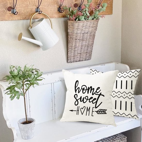 Unyqoos ® Set van 4 Luxe Linnen Kussenslopen voor Binnen en Buiten 40 x 40 cm