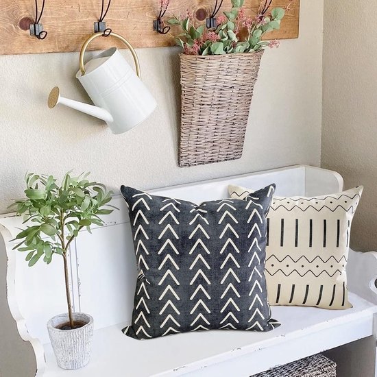 Unyqoos ® Set van 4 Luxe Linnen Sierkussenslopen voor Binnen- en Buitengebruik, 40 x 40 cm