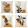 Unyqoos ® Oranje Decoratieve Kussenhoezen Set van 4 voor Binnen en Buiten Gebruik