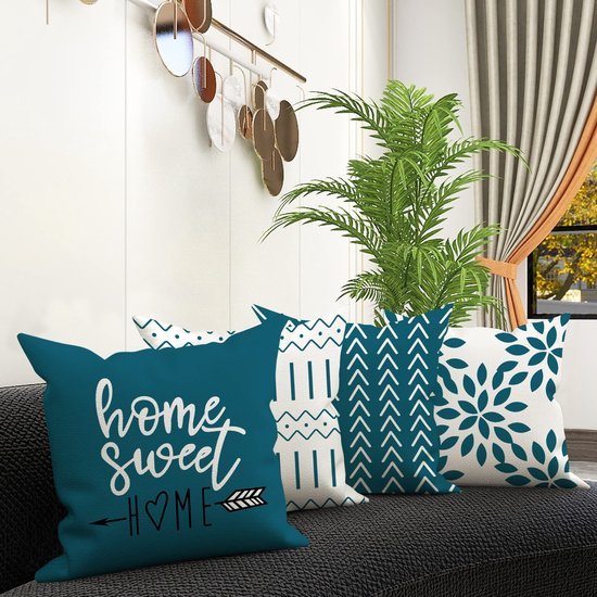 Unyqoos ® Elegante Set van 4 Linnen Kussenslopen voor Sierkussens en Zitcomfort in Huis en Tuin