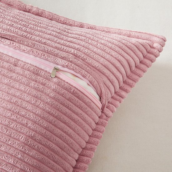Unyqoos ® Set van 2 Zachte Corduroy Kussenslopen in Roze, 40 x 40 cm, voor Stijlvolle Decoratie