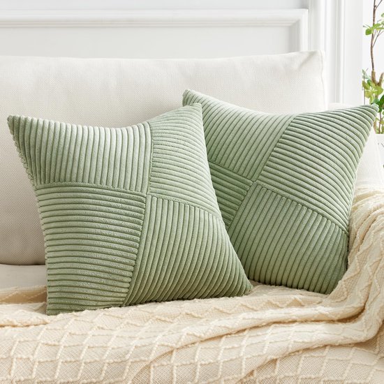 Unyqoos ® Kussenslopen Set van 2 - Zachte Corduroy Fluweel met Windmolenpatroon voor Woonkamer en Slaapkamer
