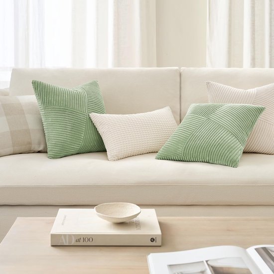 Unyqoos ® Kussenslopen Set van 2 - Zachte Corduroy Fluweel met Windmolenpatroon voor Woonkamer en Slaapkamer