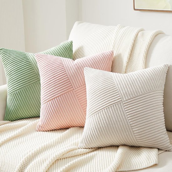Unyqoos ® Kussenslopen Set van 2 - Zachte Corduroy Fluweel met Windmolenpatroon voor Woonkamer en Slaapkamer