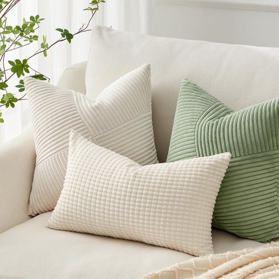 Unyqoos ® Kussenslopen Set van 2 - Zachte Corduroy Fluweel met Windmolenpatroon voor Woonkamer en Slaapkamer