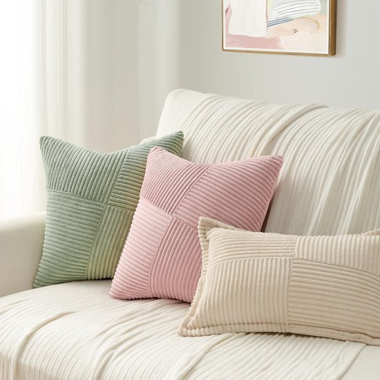Unyqoos ® Kussenslopen Set van 2 - Zachte Corduroy Fluweel met Windmolenpatroon voor Woonkamer en Slaapkamer