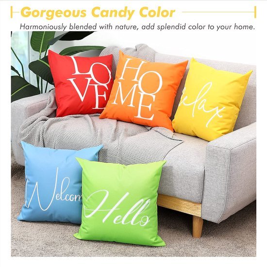 550x550-37279.jpg Unyqoos® Set van 2 Gele Waterbestendige Kussenhoezen met Elegante Print voor Binnen en Buiten