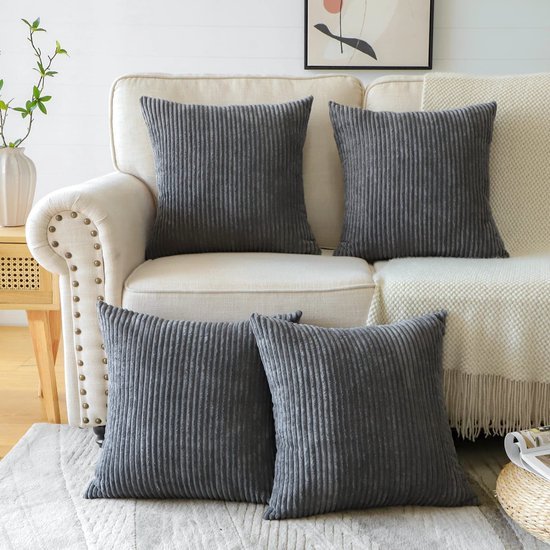Unyqoos ® Zachte Corduroy Kussenslopen Set van 4 voor Stijlvolle Huisdecoratie, 45 x 45 cm