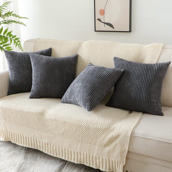 Unyqoos ® Zachte Corduroy Kussenslopen Set van 4 voor Stijlvolle Huisdecoratie, 45 x 45 cm