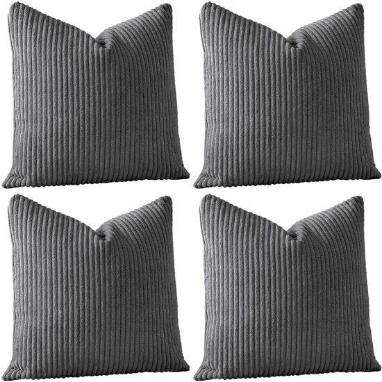 Unyqoos ® Zachte Corduroy Kussenslopen Set van 4 voor Stijlvolle Huisdecoratie, 45 x 45 cm