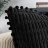 Unyqoos ® Set van Twee Luxe Kussenslopen van Corduroy Fluweel met Pompons voor Moderne Stijl