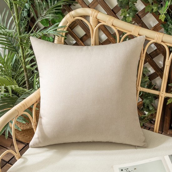 Unyqoos® Stijlvolle Waterbestendige Kussenhoezen voor Binnen- en Buitenruimtes, Set van 2, 45 x 45 cm, Beige