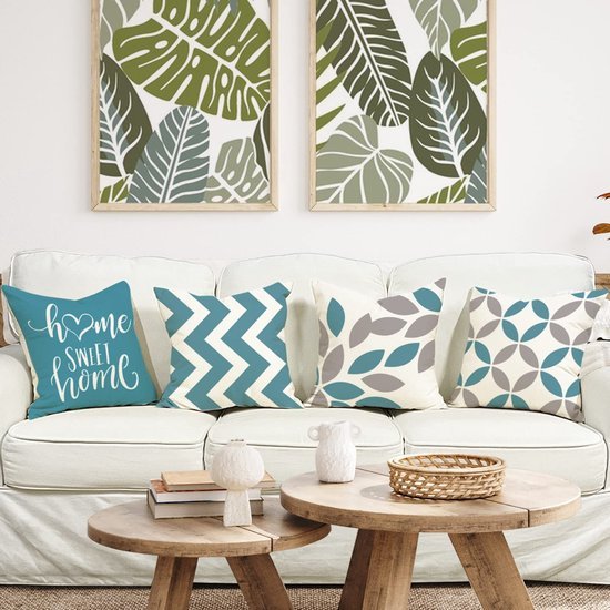 550x550-37391.jpg Unyqoos ® Set van 4 Stijlvolle Geometrische Kussenhoezen voor Binnen en Buiten, 40 x 40 cm