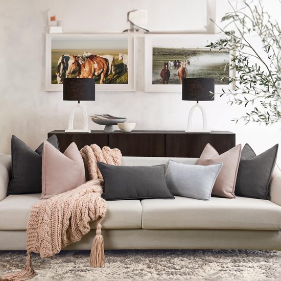 Unyqoos ® Stijlvolle Chenille Kussenhoezen Set van 2 in Zacht Roze voor Luxe Woondecoratie