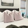 Unyqoos ® Stijlvolle Chenille Kussenhoezen Set van 2 in Zacht Roze voor Luxe Woondecoratie