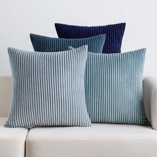 550x550-37404.jpg Unyqoos® Set van 4 Luxe Corduroy Sierkussenhoezen voor Bank en Slaapkamer, Donkerblauw, 40 x 40 cm
