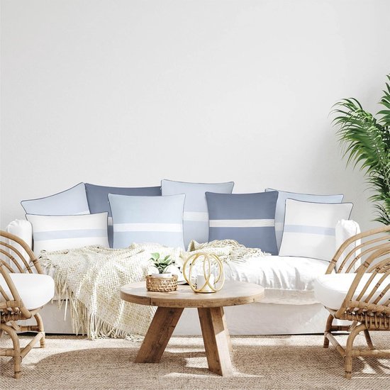 Unyqoos ® Stijlvolle Dubbele Kussenslopen Voor Binnen En Buiten In Trendy Blauw Met Luxe Afwerking