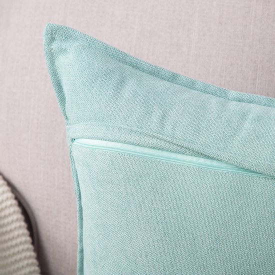 Unyqoos® Set van 2 Luxe Zachte Chenille Sierkussenhoezen in Fris Blauwgroen, 45 x 45 cm