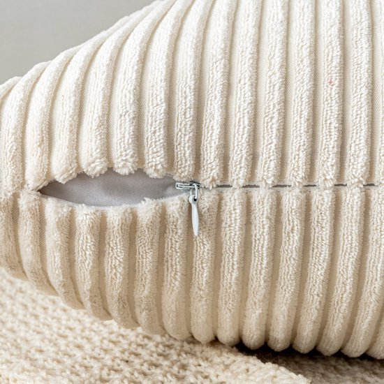550x550-37441.jpg Unyqoos ® Zachte Ribfluwelen Kussenslopen voor Stijlvolle Decoratie in Huis en Kantoor, 40 x 40 cm, Beige