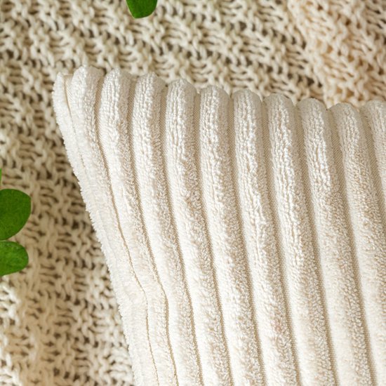 550x550-37442.jpg Unyqoos ® Zachte Ribfluwelen Kussenslopen voor Stijlvolle Decoratie in Huis en Kantoor, 40 x 40 cm, Beige