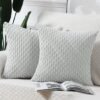 Unyqoos® Set van Twee Zachte Gestreepte Boho Kussenhoezen voor Slaapkamer en Bank, Grijs-Wit, 50 x 50 cm