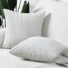 Unyqoos® Set van Twee Zachte Gestreepte Boho Kussenhoezen voor Slaapkamer en Bank, Grijs-Wit, 50 x 50 cm