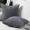 Unyqoos® Set van Twee Luxe Boho Gestreepte Kussenhoezen voor Slaapkamer en Bank, Grijs, 50 x 50 cm