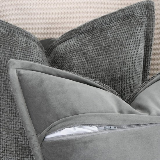 Unyqoos ® Stijlvolle Chenille en Fluwelen Kussenhoezen Set van 2 voor Elegante Interieurs