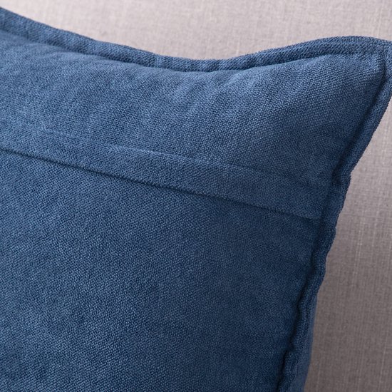 Unyqoos® Set van 2 Luxe Chenille Sierkussenhoezen in Zacht Denim Blauw, 45 x 45 cm