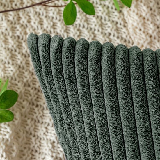 Unyqoos ® Sfeervolle Ribfluwelen Sierkussenslopen voor Bank en Stoel - Set van 2, 40 x 40 cm, Donkergroen