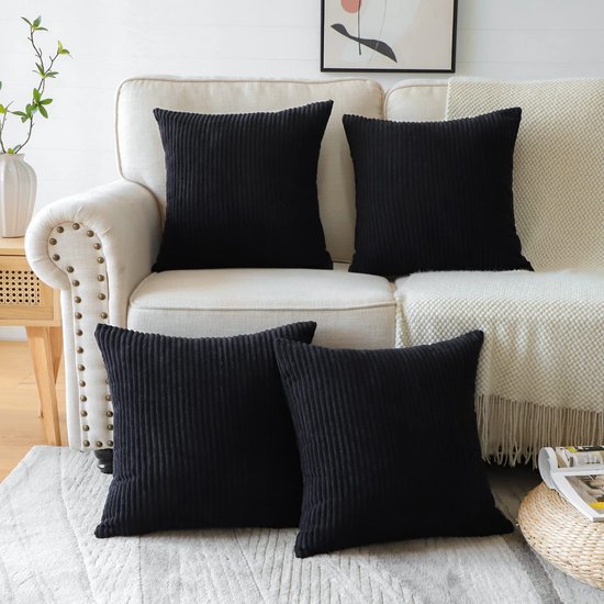 550x550-37545.jpg Unyqoos ® Set van 4 Luxe Corduroy Kussenhoezen voor Stijlvolle Huisdecoratie, Zachte Sierkussens voor Elke Ruimte