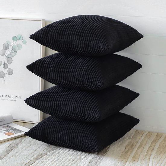 550x550-37546.jpg Unyqoos ® Set van 4 Luxe Corduroy Kussenhoezen voor Stijlvolle Huisdecoratie, Zachte Sierkussens voor Elke Ruimte