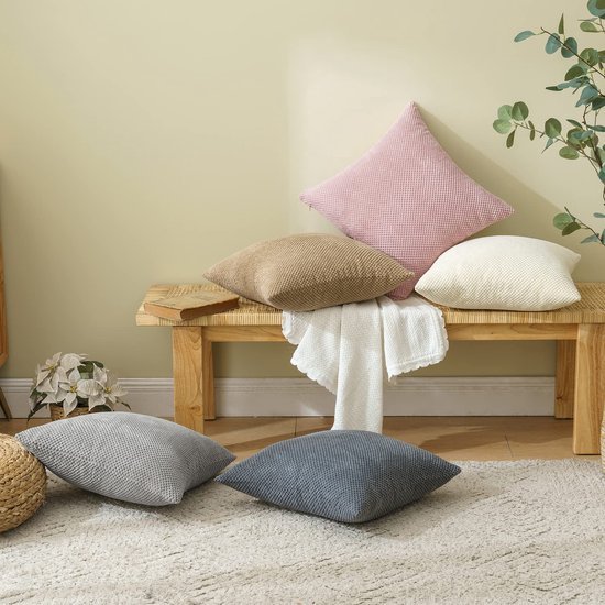 Unyqoos ® Stijlvolle Corduroy Kussenslopen voor Moderne Interieurs, Set van 2, Donkergrijs, 40 x 40 cm