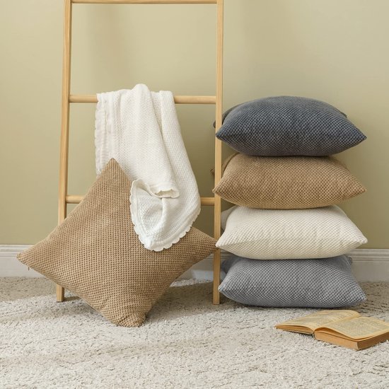 Unyqoos ® Stijlvolle Corduroy Kussenslopen voor Moderne Interieurs, Set van 2, Donkergrijs, 40 x 40 cm