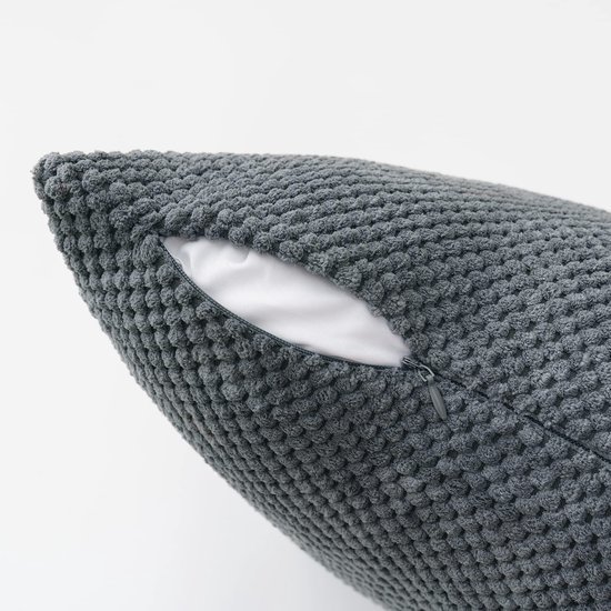 Unyqoos ® Stijlvolle Corduroy Kussenslopen voor Moderne Interieurs, Set van 2, Donkergrijs, 40 x 40 cm