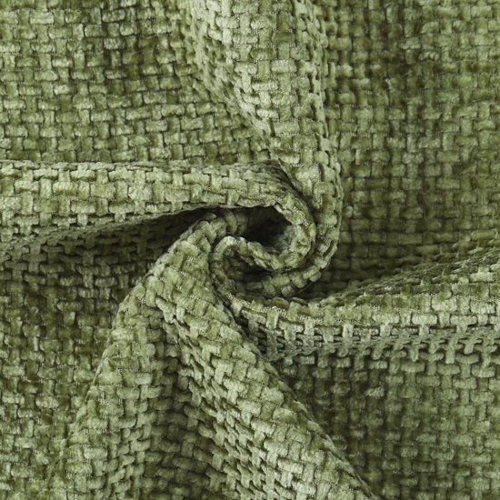 Unyqoos ® Set van 2 Luxe Mosgroene Chenille Kussenhoezen met Fluwelen Achterkant en Decoratieve Franjes