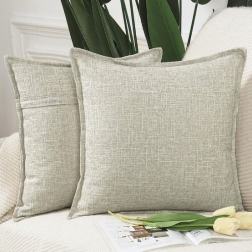 Unyqoos ® Set van 2 Luxe Linnen Kussenhoezen voor Stijlvolle Woonkamerdecoratie, 40 x 40 cm, Vierkant