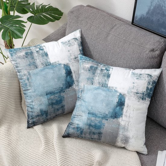 550x550-37597.jpg Unyqoos ® Set van Twee Luxe Fluwelen Kussenslopen in Stijlvolle Blauwe Kleur voor Binnen- en Buiten Gebruik