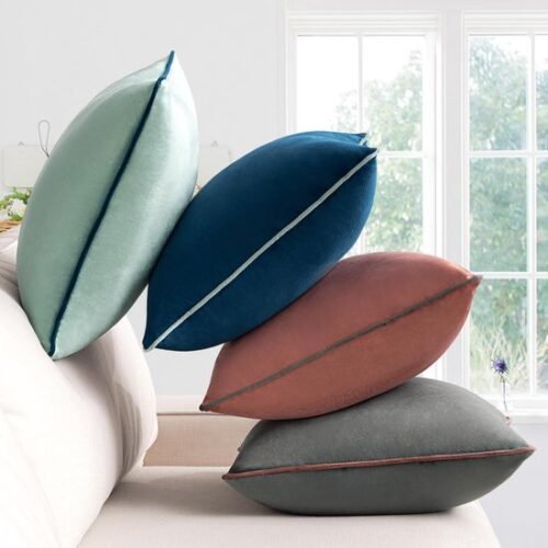 Unyqoos ® Kleurrijke Set van 4 Luxe Fluwelen Kussenhoezen voor Stijlvolle Interieurs