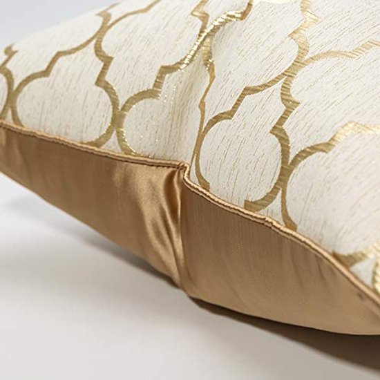 Unyqoos® Unieke Goudkleurige Kussenhoes voor Stijlvolle Huisdecoratie met Onzichtbare Rits, 50 x 50 cm, Crème